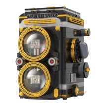 Retro Camera Building Blocks with Theatre Scene Toys LED Light Stage, Nostalgic Camera, Home Office Decor, Perfect Gift for Kid