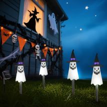 4 stücke Halloween Solar Stake Lichter Kristall Dance Rock Geist Pathway Garten Landschaft Licht Für Haus Garten Terrasse Hof Dekoration
