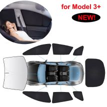 Für Tesla Model 3 Highland 2024 2025 Privatsphäre Seitenfenster Sonnenschutz Windschutzscheibe Schiebedach Sonnenschirm Blindschattierung für Camping Rest