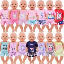 T-shirt + pantaloncini per bambole da 43 cm, accessori per bambole americane da 18 pollici, giocattoli per ragazze, Nenuco