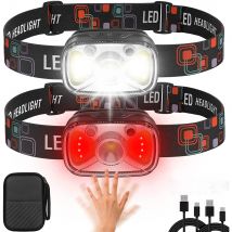 LED wiederauf ladbare Scheinwerfer weiß rot LED Bewegungs sensor Taschenlampe Scheinwerfer 7 Modi Outdoor Camping Laufen Radfahren Scheinwerfer