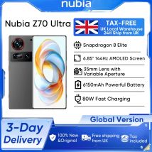 Nubia Z70 Ultra Global Version Original Snapdragon 8 Elite 6150mAh Full screen with Under Display Camera35mm 80w IP68&69