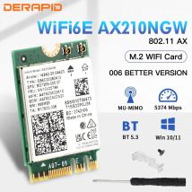 WiFi 6E AX210NGW NGFF Adattatore Wireless Bluetooth 5.3 WiFi6 5374Mbps 2.4G/5G/6GHz 802.11AX Per Desktop/Laptop Per Win10/11