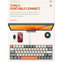 T30 Wireless Keyboard Computer Accessories Gaming Mechanical Keyboard2.4G Bluetooth USB Type-C Rechargeable RGB Backlight Laptop