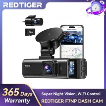 REDTIGER 4K Dash Camera per auto Schermo IPS da 3,18 pollici Mini Dash Cam Registratore Dvr per auto per modalità parcheggio 24 ore GPS WiFi integrato
