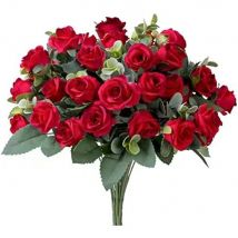 2 Stück künstliche Eukalyptus-Rosen, 30 cm, für den Außenbereich, Garten, Hochzeit, Dekoration, gefälschte Rosen, Zuhause, Zimmer, Party, Vase, Dekoration, künstliche Blumen