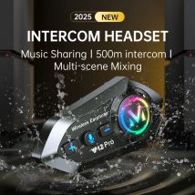 Y12 Pro Casco Moto Interfono Auricolare Bluetooth 5.4 Chiamata in Vivavoce 500M Per 2 Rider Intercomunicador Moto Interphone Musica