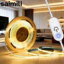 Striscia LED COB USB da 1-5M con Interruttore Touch Dimmerabile per Illuminazione Interna, Soggiorno, Camera da Letto, Armadio, Sfondo TV, Cucina