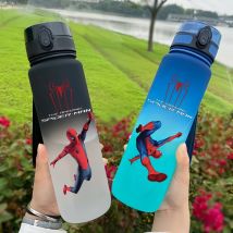Spider-Man 650 ml Cartoon-Figuren Tragbarer Wasserbecher Große Kapazität Outdoor-Sport Kunststoff Auslaufsichere Wasserflasche Geschenk