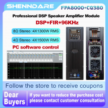 ShennDare FPA8000+CQ380 Professional DSP Active Speaker Amplifier Module 4x1300W 8OHM Subwoofer Amplifier Board FIR Software