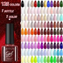 LILYCUTE 125 Farben 7 ml Wunderschöner brauner Nagelgellack Vernis Semi Permanent Soak Off LED UV Gel Nail Art Maniküre Zubehör