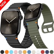 Cinturino in silicone cucito a onde per Apple Watch 11 10 46mm 42mm Ultra 3/2 49mm Cintura braccialetto iWatch 9 8 7 6 SE 45mm 41mm 44mm Band