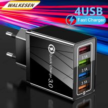 USB-Ladegerät Quick Charge 3.0 Wandladegerät für iPhone 16, Samsung, Xiaomi, Huawei, mehrere Anschlüsse, USB-Schnelllade-Telefon-Netzteil