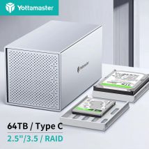 [PS400] Yottamaster 4 Bay RAID Custodia in alluminio a 4 slot 2.5 "3.5" USB3.0 RAID HDD esterno Array Box SATA3.0 Supporto 64TB