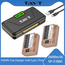 Batteria NP-FZ100 NP FZ100 da 2600 mAh e caricabatterie PD20W per Sony Alpha A7III A7R III A9 Alpha 9 A7R3 A6600 ZV-E1 FX30 A7C A1 BC-QZ1
