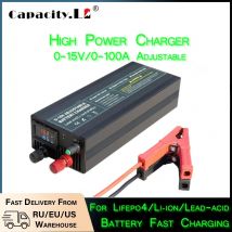 Lifepo4/Caricabatteria al litio 12V 60A 100Ah Caricatore solare Tensione di corrente regolabile per caricabatterie universali Lifepo4 da 14,6 V 13 V