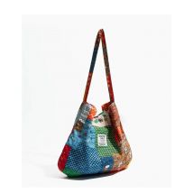 Nepalesischer Original Retro-Collage doppelseitiger Canvas-Rucksack Damen Bohemian Denim Ethnic Single-Shoulder-Crossbody-Tasche