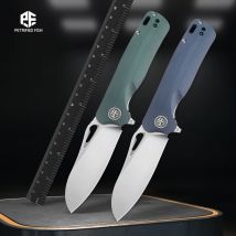 Cuchillo utilitario plegable Petrified Fish PF868, hoja satinada de acero D2, mango G10, rodamiento de pesca para acampar, cuchillo para exteriores, herramienta manual edc