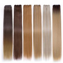 Knochen Glattes Haar Bundles Extensions Ombre Blonde Gefälschte Haar Bundles Super Langes Haar Synthetische 24 Zoll Glattes Haar Voll bis Ende
