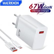 USB-Ladegerät, insgesamt 67 W, Schnelllade-Handy-Ladegerät, Schnellladeadapter für iPhone 15 Samsung Xiaomi Redmi, EU/US/UK-Stecker