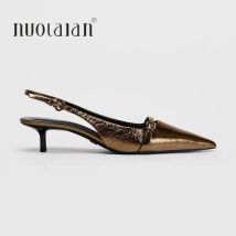 2025 frau Sexy High Heels Frauen Sandalen Sommer Mode Spitz Low-ferse Pumpen Pumps Elegante Weibliche Schuhe Mit Hohen Absätzen