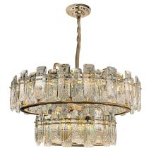 LED Circle Living Room Chandelier Light Luxury High Quality Crystal Restaurant Bedroom Main Lamp Designer Villa Crystal Lamp
