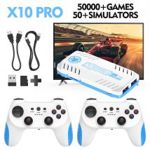 Nueva consola de juegos de TV 128G integrada 50000 juegos Retro 50 emuladores Videojuegos Consola Dual Wireless Gamepad X10 Pro Game Stick 4K
