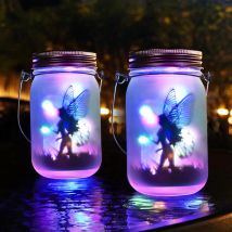 Weihnachten Solar Laterne Einmachglas Lichter Solar Fee Hängende Laternen Für Outdoor Hof Rasen Garten Dekor Glas Licht für Weihnachten Geschenk