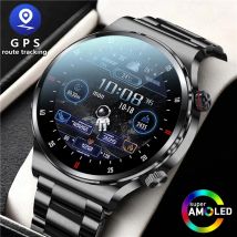 2025 neue NFC Smart Uhr Männer AMOLED 390 * 390 HD Bildschirm GPS Sport Herzfrequenz Bluetooth Anruf Geschäftsmann smartWatch Für Android