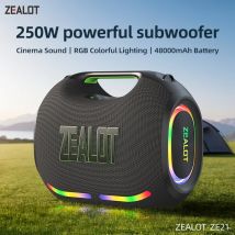ZEALOT-ZE21 250W Przenośny Głośnik Bluetooth Wysoka Głośność Wodoodporny 48000mAh Bezprzewodowy Subwoofer TWS Obsługa USB/TF/AUX Podświetlenie RGB