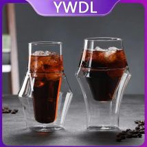 YWDL New Creative Double-layer Glass Cup Espresso Coffee Cup Anti-scalding Milk Party Brandy Wine Teacup Mug 120/250/335ml