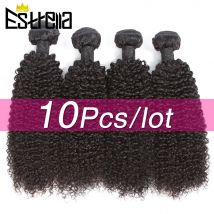 Kinky Curly Brasilianische Echthaar-Bündel 10 Stück/Lot Remy Haarverlängerungen 8"-28" Natürliche Farbe Lockige Echthaar-Bündel