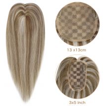 Full Shine Hair Topper 3*5inch One Piece Clip Hair Free Part Mono Base Invisible Blonde Color Machine Remy Human Hair For Women