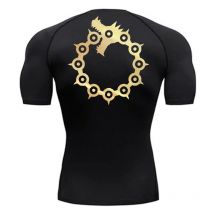 Stilvolle grafische Kompressionshemden für Herren, sportlich, schnell trocknend, T-Shirts, T-Shirts, Fitnessstudio, Workout, Baselayers, Sommer, kurzärmelig, Rash Guard
