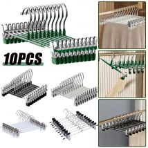 10 Stück Rack Clip Edelstahl Hose Kleider schrank Clip Anti-Rutsch-Wäsche klammer Hose Klemme Kleiderbügel für Röcke