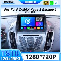 Para Ford C-MAX Kuga 2 Escape 3 2012 - 2019 Android 15 Radio de coche reproductor de vídeo Multimedia navegación Carplay Auto BT 2DIN DVD 5G