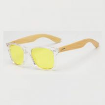 Wood Men Women Night vision Bamboo Sunglasses Drive Yellow Lens Vintage Square Male Female Sun Glasses for men High quality