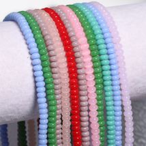4.5x3mm Rondelle Glass Beads Multicolors Abacus Loose Spacer Beads For Jewelry Making Supplies DIY Bracelets Accessories 15''
