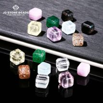 1 Stück Naturstein Rosa Quarz Aquamarin Amethyst Quadratische Form Kristallperlen für Schmuckherstellung Diy Halskette Armband Zubehör