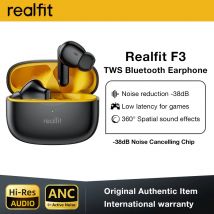 Realfit F3 ANC Cancellazione attiva del rumore Auricolari Bluetooth Chiamata ENC HIFI Stereo Superb Bass Auricolari wireless Sport Gaming