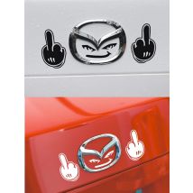 Car Stickers Middle Finger Funny Reflective Decoration For Mazda 3/6 Axela Atenza CX-30/4/5 Logo Trunk Auto Tuning Styling D2