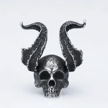 2022 NEW Men's 316L stainless-steel rings Skull Ring Horned Satan Devil ring for teens gothic punk Jewelry Gifts Dropshipping