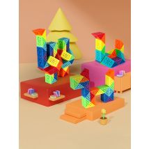 SENGSO durchbrochenes Regenbogen-Magie-Lineal, 24-Segmente, Denkaufgabe, magisches, robustes Puzzle, Lernspielzeug, Regel, Schlange, Spe