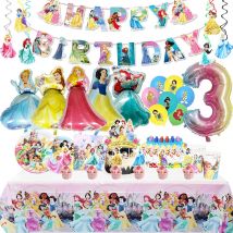 Disney Princess Dekoracja urodzinowa Balon z folii aluminiowej na imprezę dla dzieci Jednorazowa zastawa stołowa Baner Tło Prezent