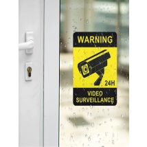 LYKX Warning Stickers Surveillance Security Camera Alarm Sticker Decal Signs Waterproof Frosted Texture Tape PVC Decal,19x15cm