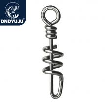 DNDYUJU 10pcs Stainless Steel Fishing Lure Pin Thread Shaped Buckle Snap Hook Lure Connector for Sea Fishing Accessories