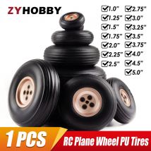 RC Plane Wheel PU Tires with Golden Aluminum Hub Diameter 1 inch to 5 inch