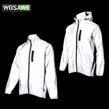 WOSAWE-Chaqueta totalmente reflectante para hombre, cortavientos ligero para exteriores, chaqueta de lluvia con capucha para bicicleta de montaña, abrigo para correr, pescar y ciclismo