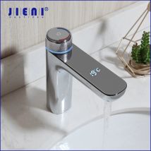 JIENI Chrome High-Tech Wasser Generierende Led Digital Display Waschbecken Wasserhahn Mixer Waschraum Wasserhahn Schwarz Stream Modernes Design Wasserhahn