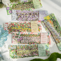Mr. Paper 60 Stück Berg-Wildblumen-Zweig-Serie, langer Streifen, harte Kartenaufkleber, DIY-Handbuch, Grußkarten, Tagebuch, Kalender, Foto